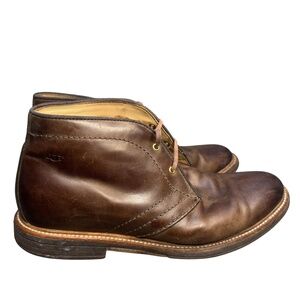 UGG Boots Shoes Mens Size 10 Brown Leather Chukka Lace Up Casual Comfort Walking